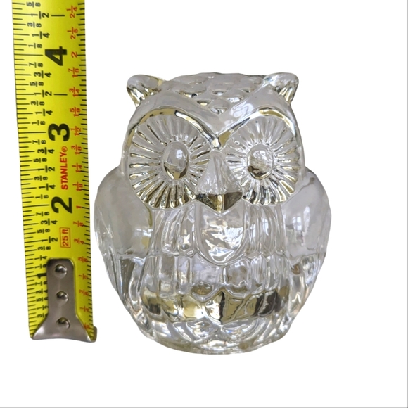 Glass Owl Tealight Candle holder - Picture 2 of 5